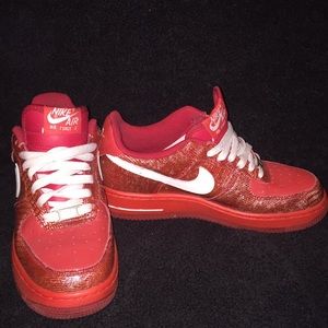 Retro Red Nike Air Force One Shoes